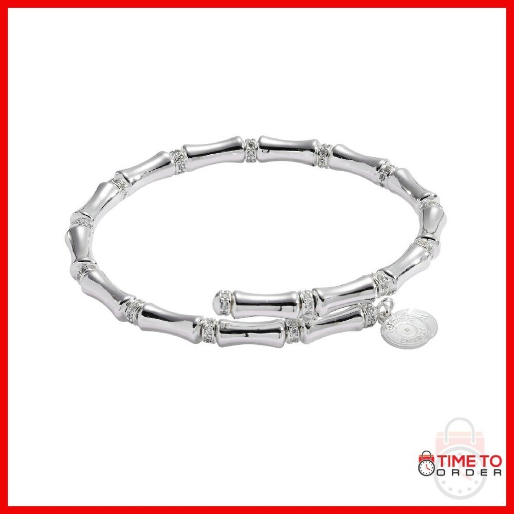 Nickel-Free Bamboo Link Charm Bracelet Brass 925 Sterling Silver